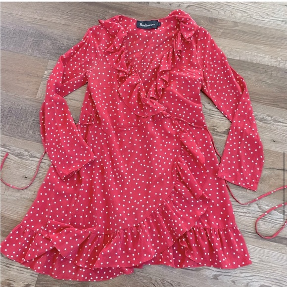 Realisation Par Alexandra Mini Wrap Dress in Red - Picture 7 of 13